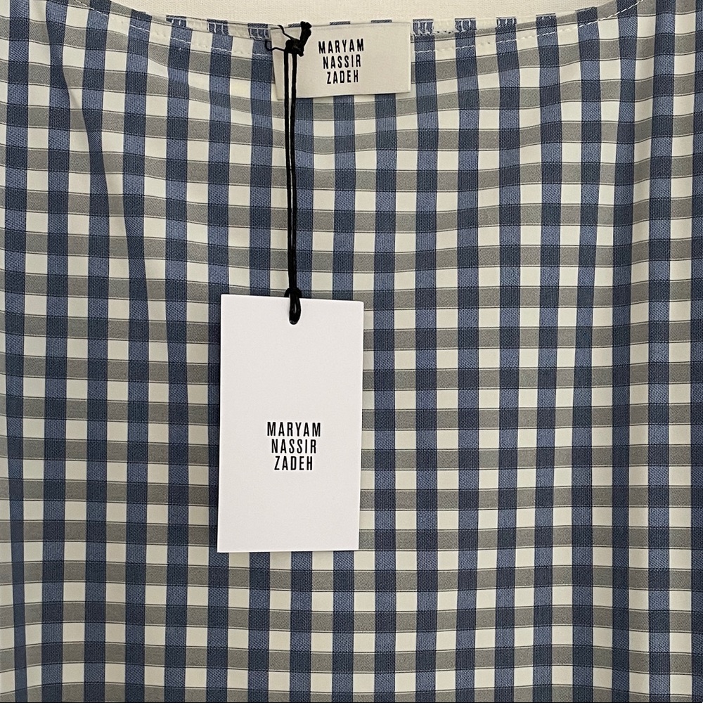 Maryam Nassir Zadeh Salma Dress Blue Gingham - Picture 16 of 16